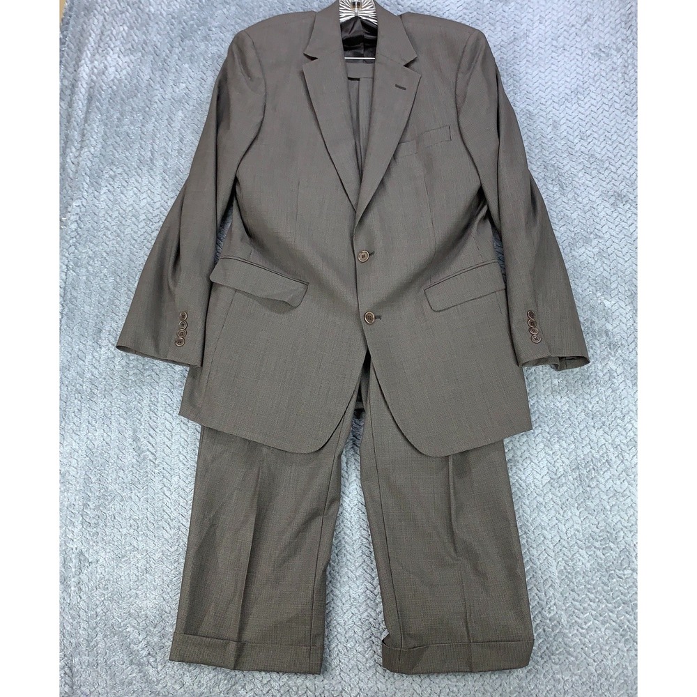 Brooks Brothers 41 LG Gray Houndstooth 346 Stretch Wool Mens Jacket Pants Suit *
